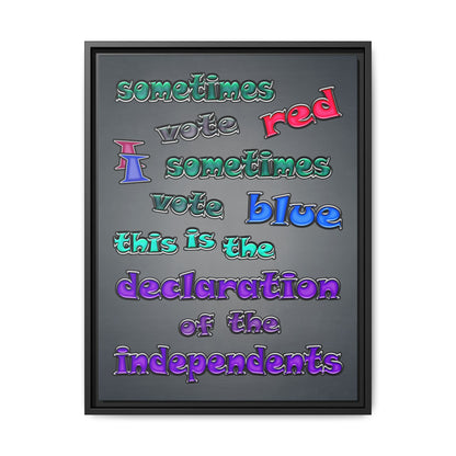 declaration of the independents - framed canvas art (grey-light grey)