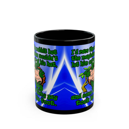 turtle race - Black Mug (blue-white wave)