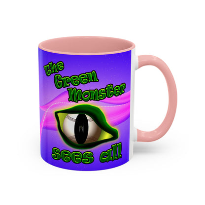 green monster - Accent Mug (purple-pink wave)