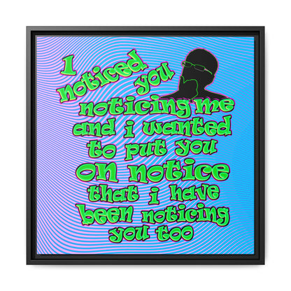 noticed you noticing - framed canvas art (light blue-purple wave)