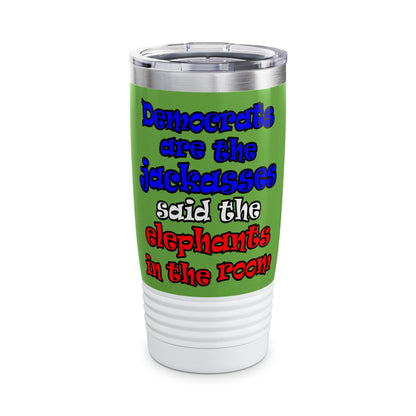 donkeys and elephants - Ringneck Tumbler, 20oz (green)