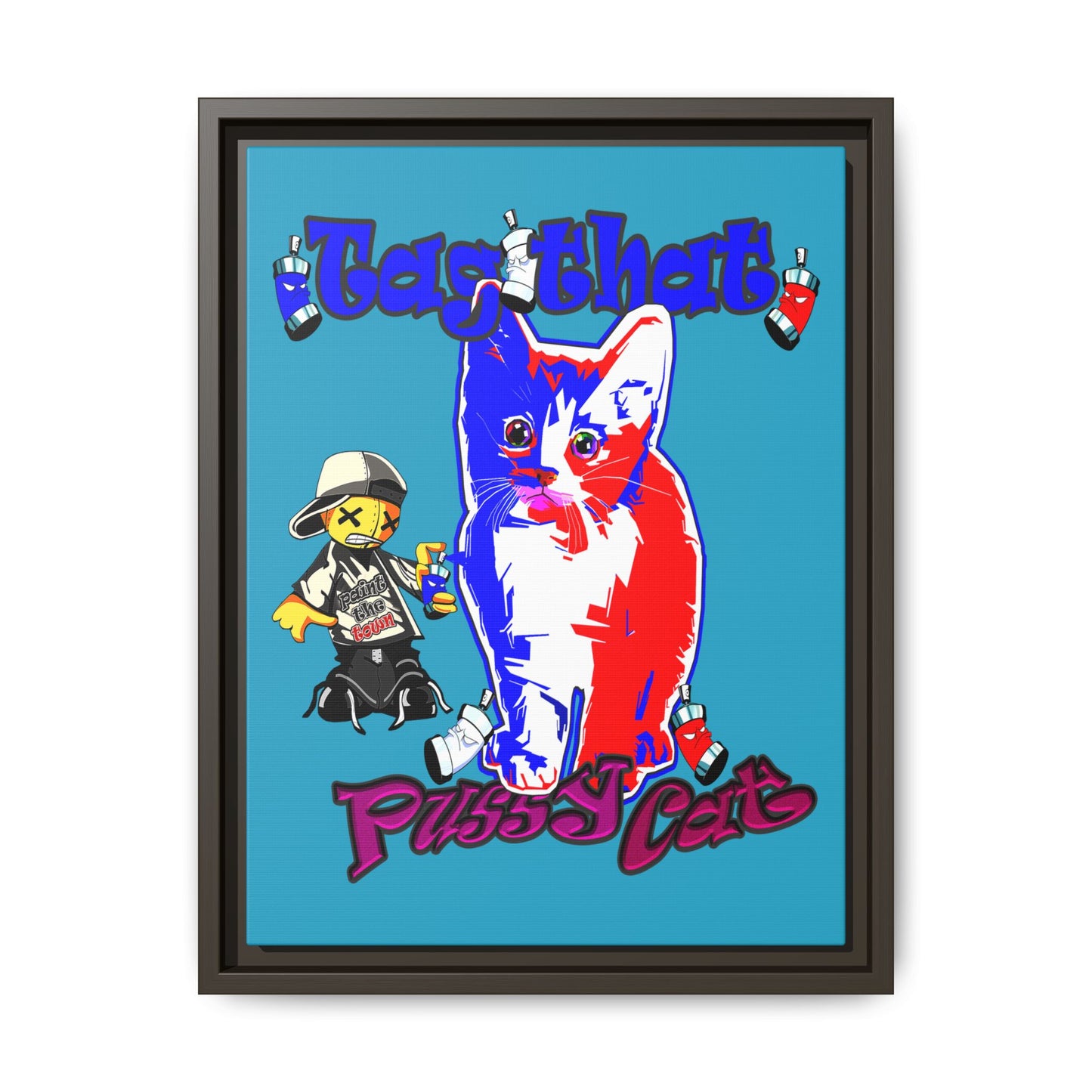 tag that - framed canvas art (turquoise)