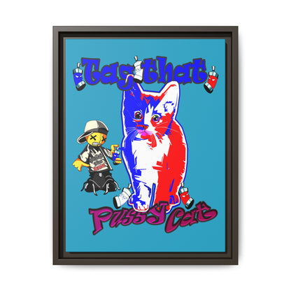 tag that - framed canvas art (turquoise)