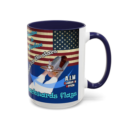 shoot for the stars - Accent Mug (dark blue)