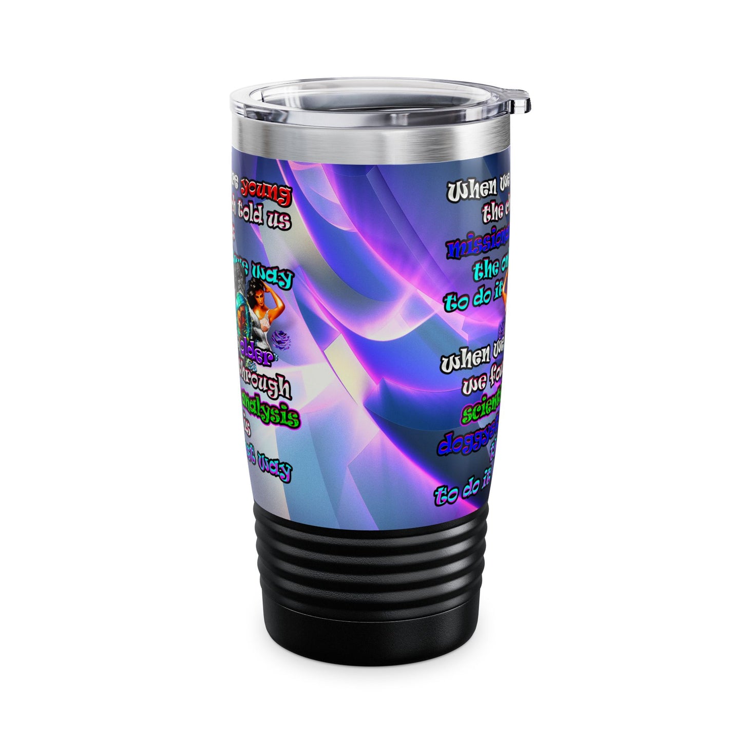 doggystyle - Ringneck Tumbler, 20oz (grey-pink wave)