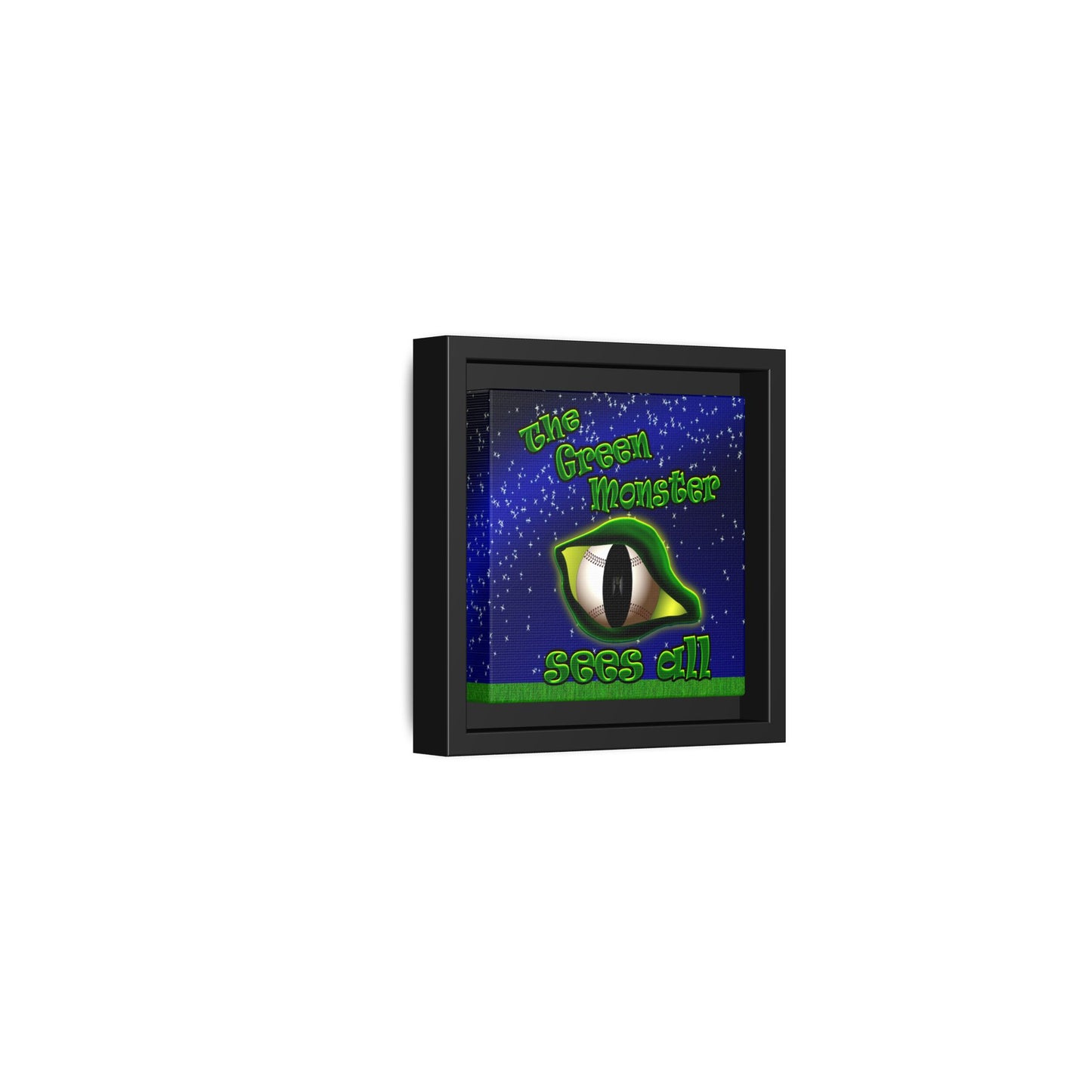 green monster - framed canvas art ('snoops' background)