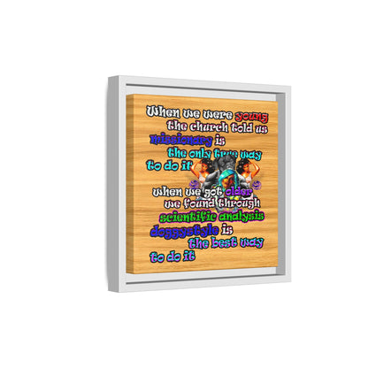 doggystyle - framed canvas art (butterscotch wood finish)