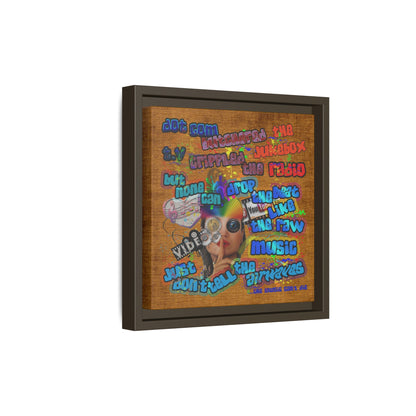 drop the beat - framed canvas art (brown papyrus)