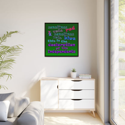 declaration of the independents - framed canvas art (logo green)