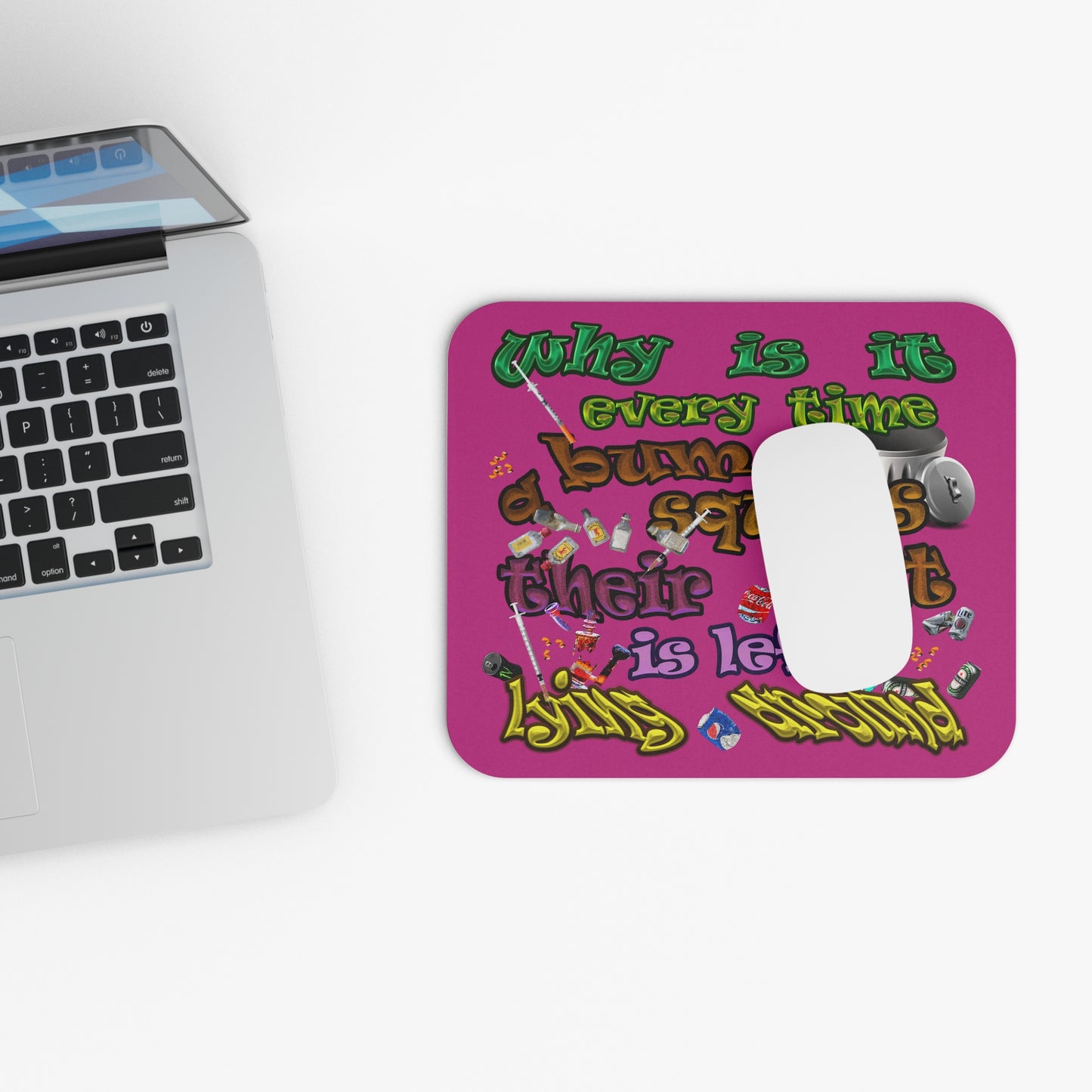the bum's shit - Mouse Pad (Rectangle) (pink)