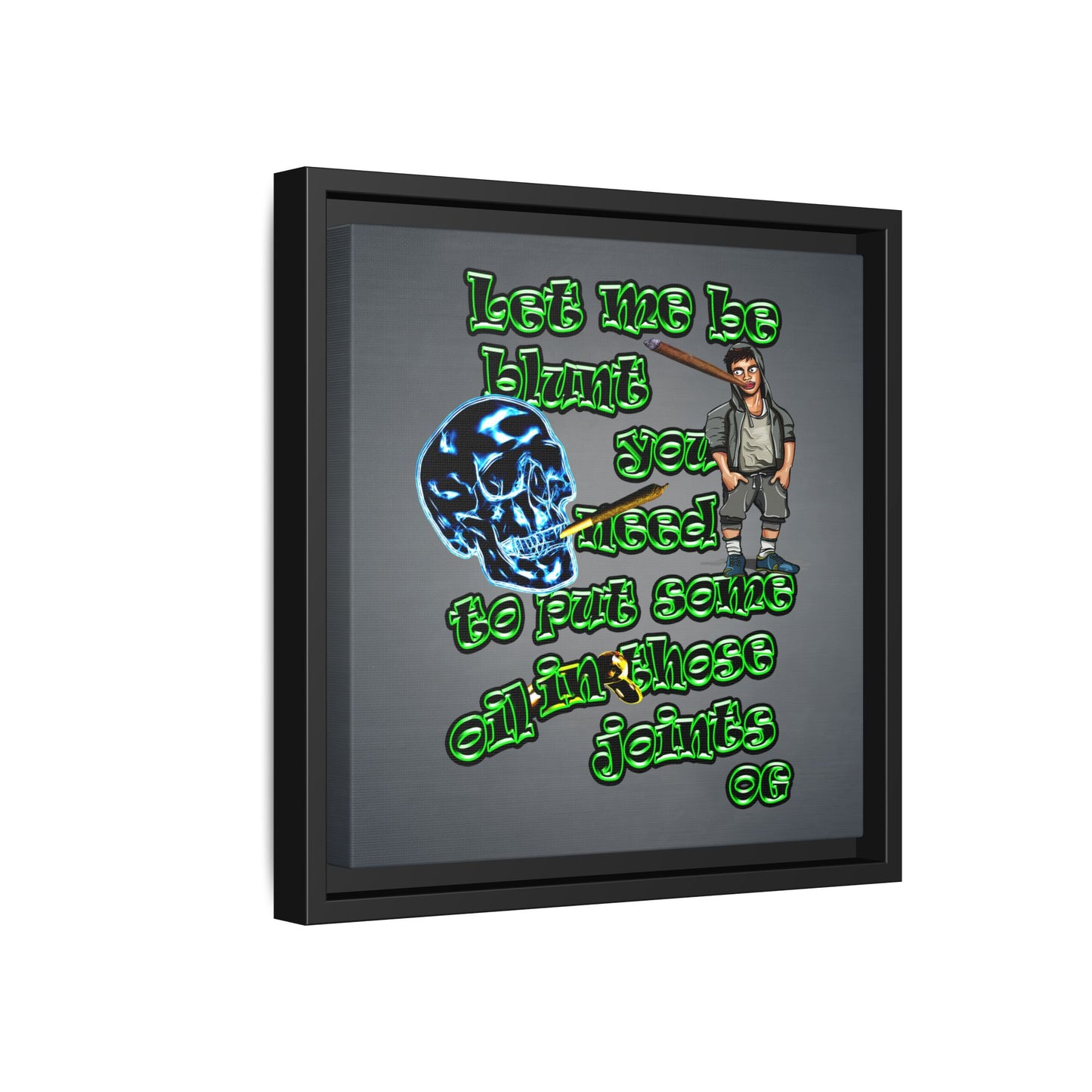 og - framed canvas art (grey-light grey)