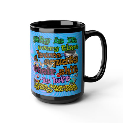 the bum's shit - Black Mug (light blue-purple wave)