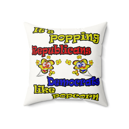popping like popcorn - Faux Suede Square Pillow - (white)