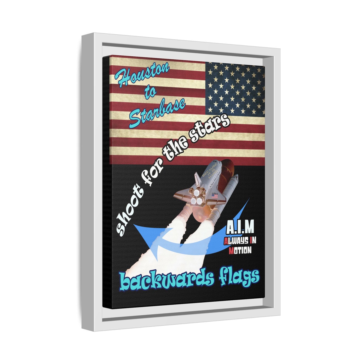 shoot for the stars - framed canvas art (black)