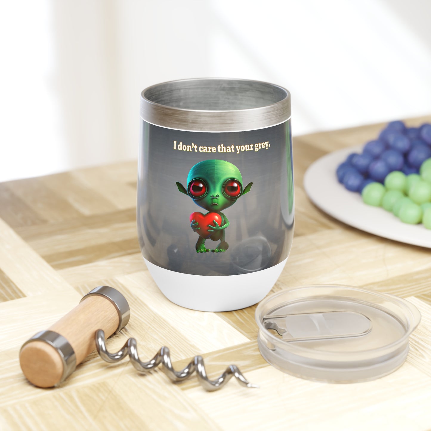 I don't care that your grey - Chill Wine Tumbler (grey-light grey)