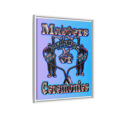 em cee squared - framed canvas art (light blue-purple wave)