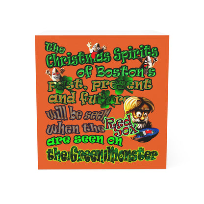 christmas spirits of boston - note cube (orange)