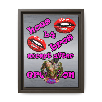 hoes b4 bros - framed canvas art (brushed nickel)