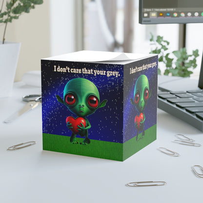 I don't care that your grey - note cube ('snoops' background)