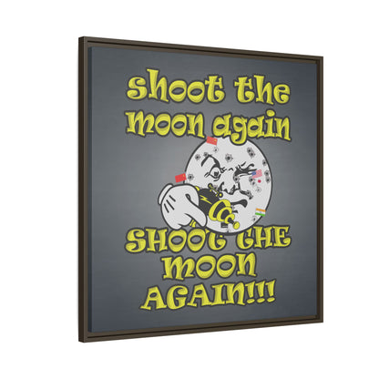 shoot the moon again - framed canvas art (grey-light grey)