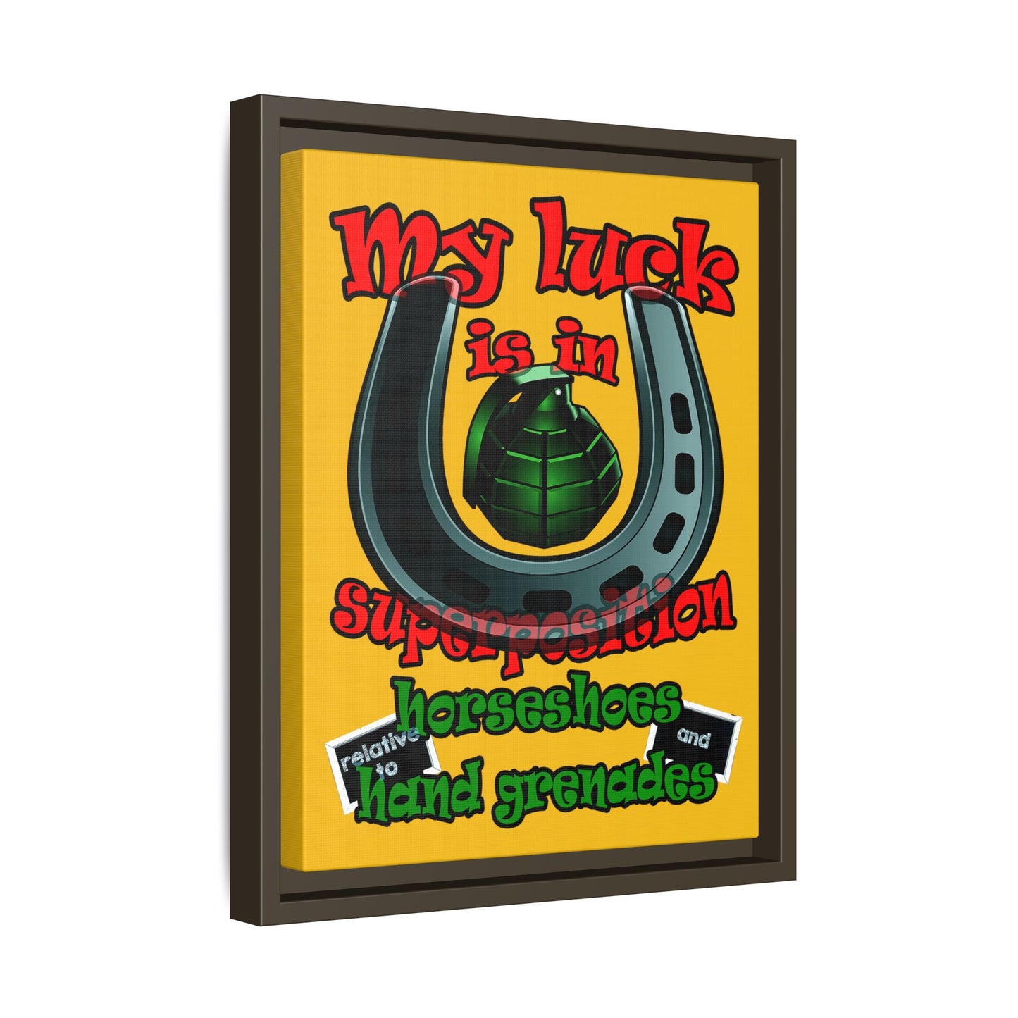 my luck - framed canvas art (yellow)
