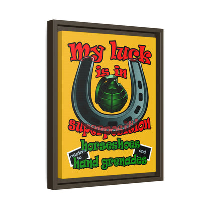 my luck - framed canvas art (yellow)