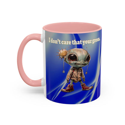 I don't care that your grey - Accent Mug (blue-white wave)