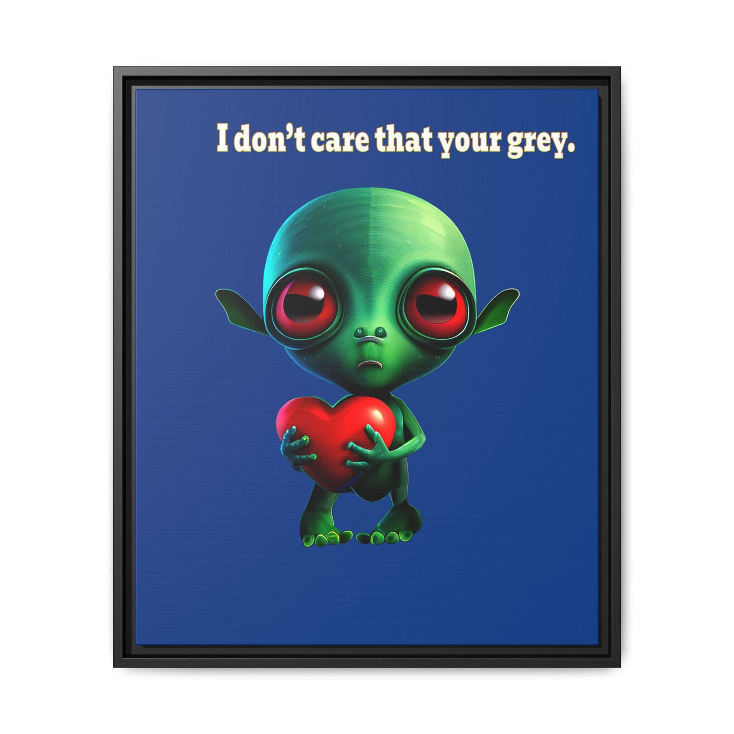I don't care that your grey - framed canvas art (dark blue)