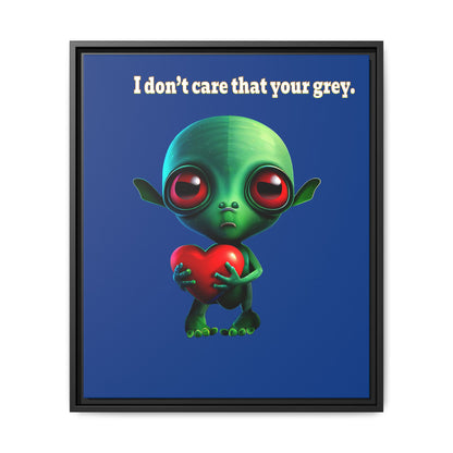 I don't care that your grey - framed canvas art (dark blue)