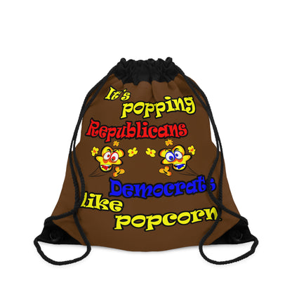 popping like popcorn - Drawstring Bag (brown)