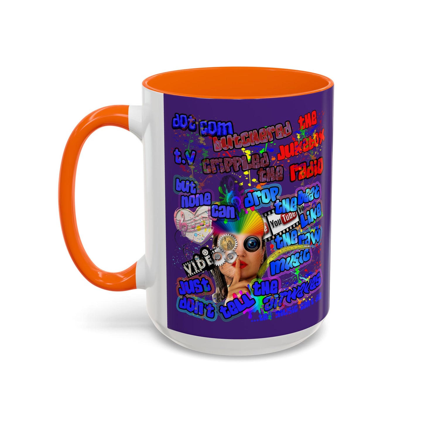drop the beat - Accent Mug (purple)