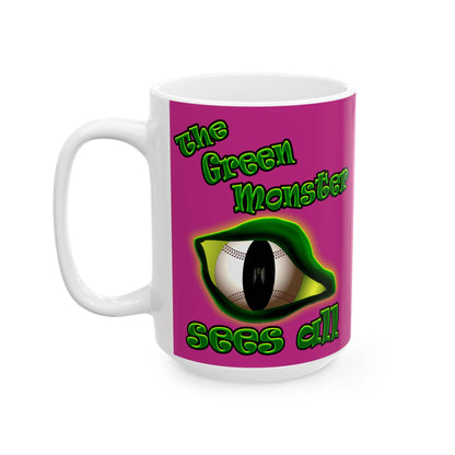 green monster - White Mug (pink)