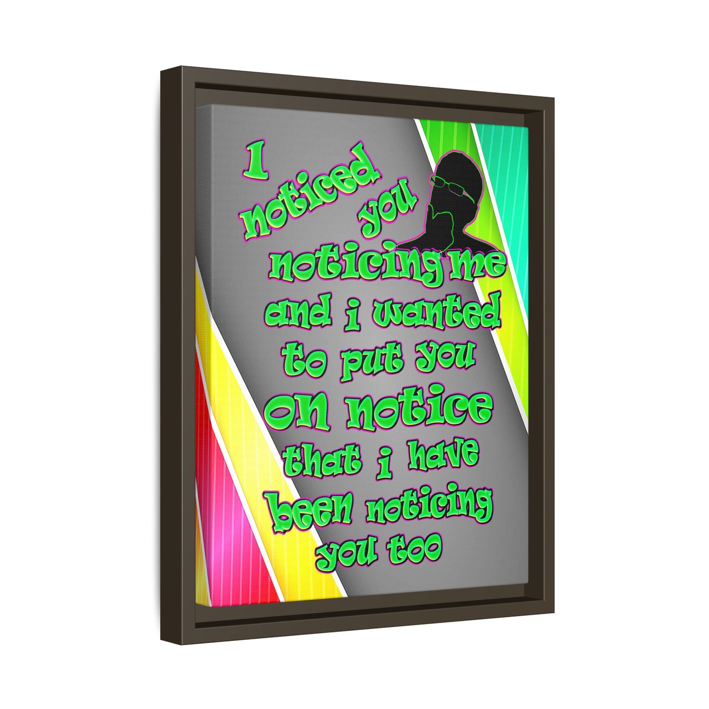 noticed you noticing - framed canvas art (rainbow split)