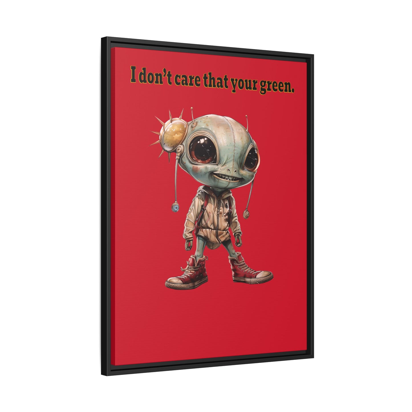 I don't care that your green - framed canvas art (dark red)