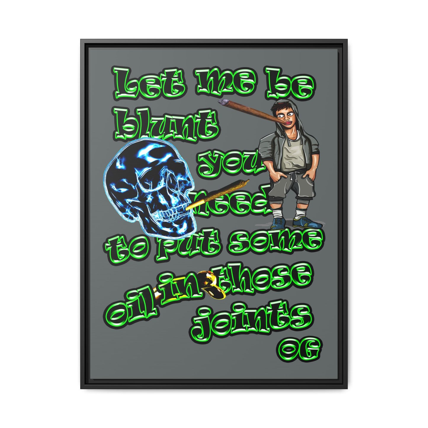 og - framed canvas art (dark grey)