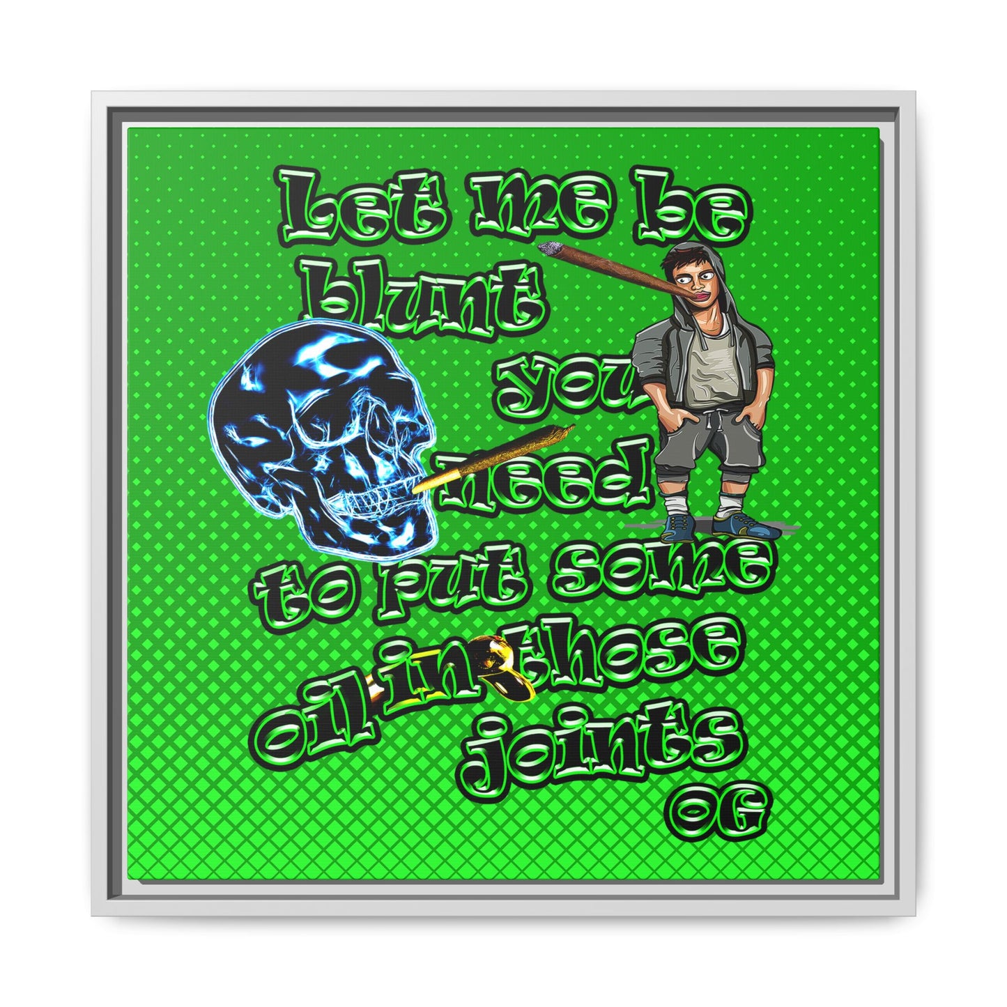 og - framed canvas art (logo green)