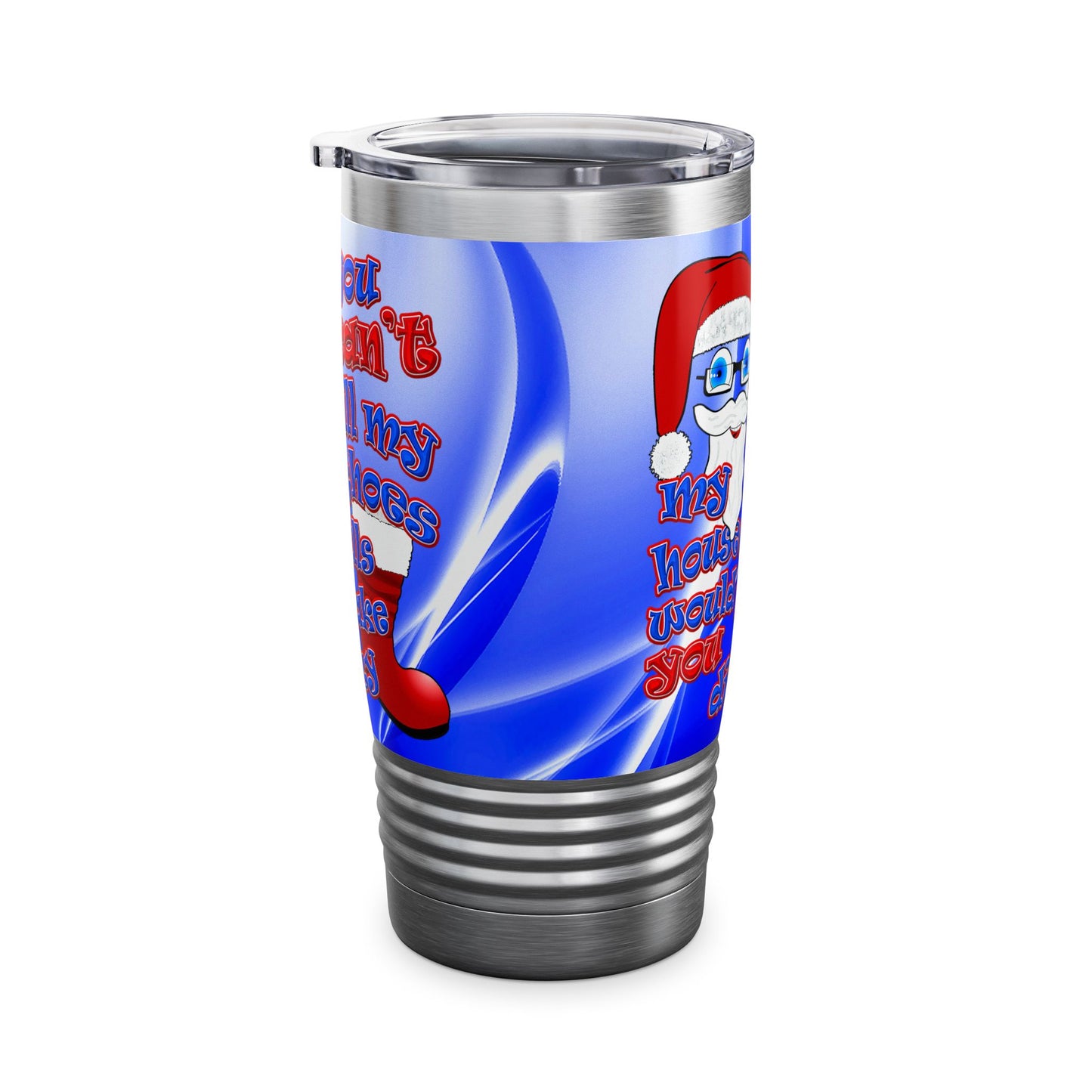 santa's shoes - Ringneck Tumbler, 20oz (blue-white wave)