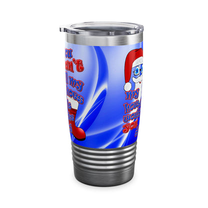 santa's shoes - Ringneck Tumbler, 20oz (blue-white wave)