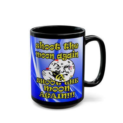 shoot the moon again - Black Mug (blue-white wave)