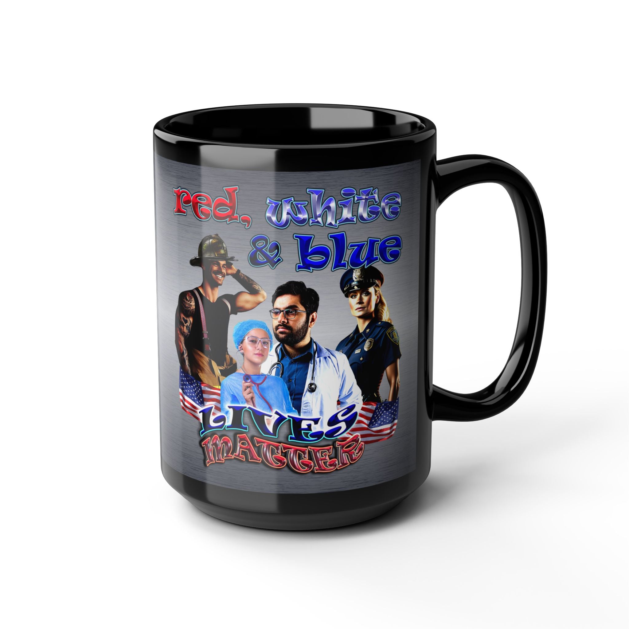 rw&b lives matter - Black Mug (brushed nickel)
