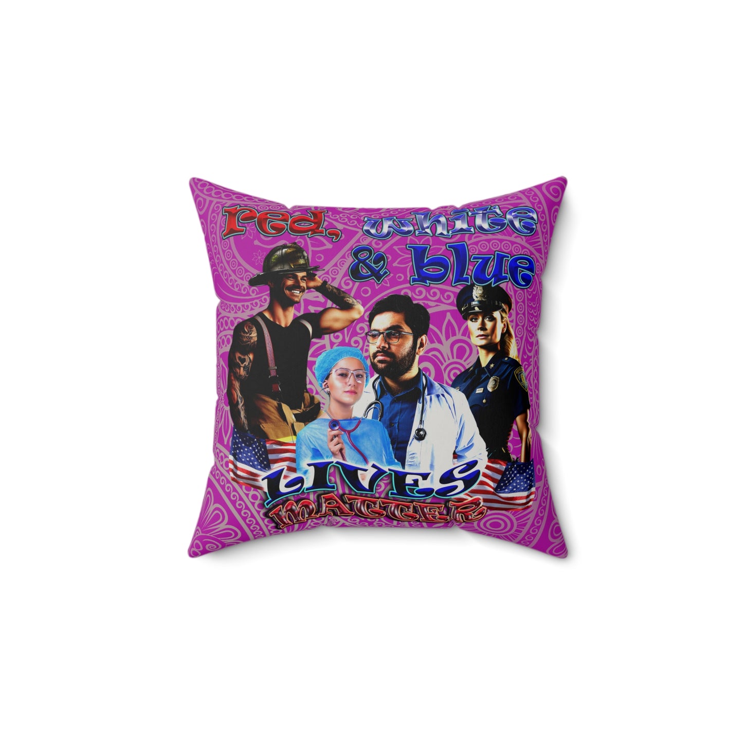 rw&b lives matter - Faux Suede Square Pillow - (pink swirl)