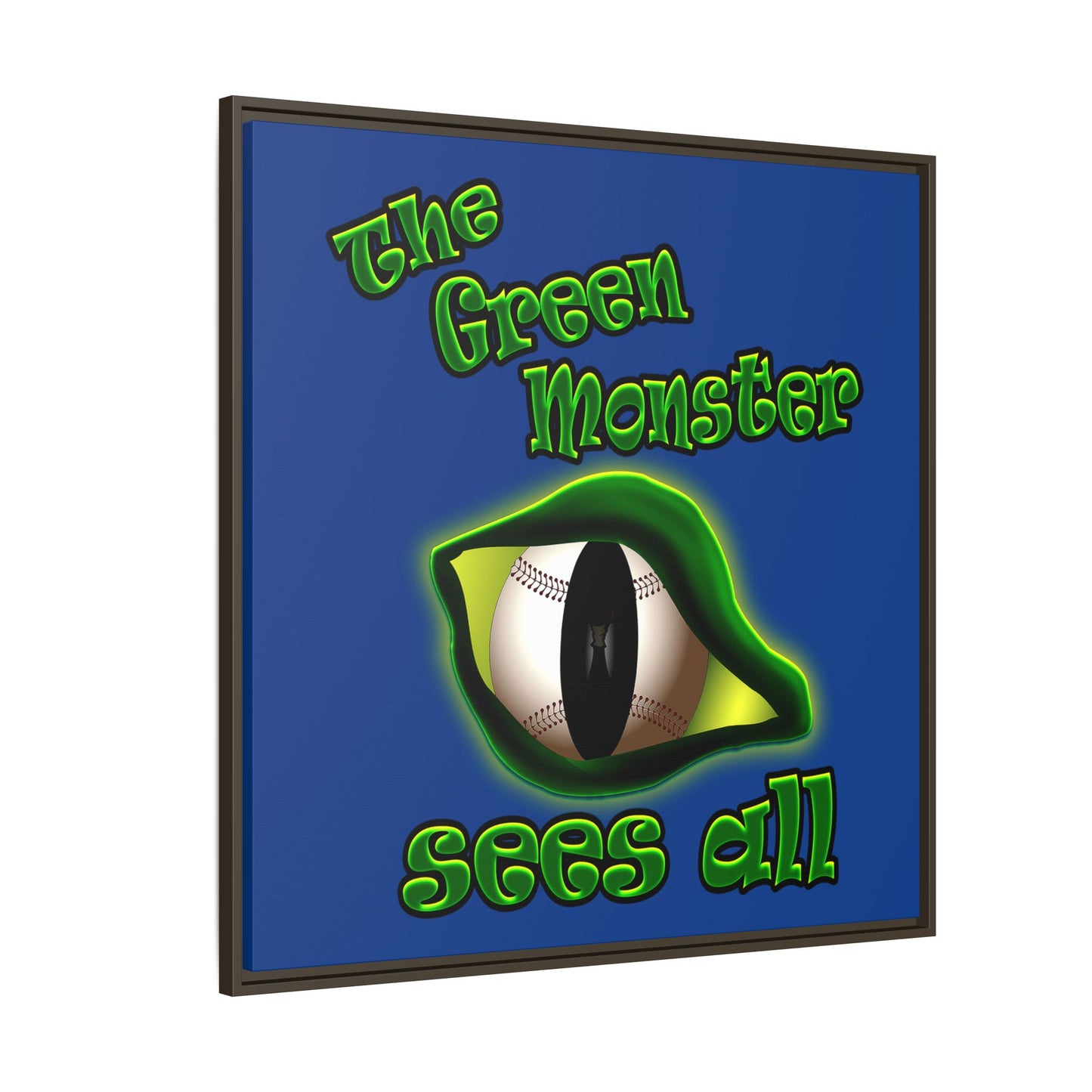 green monster - framed canvas art (dark blue)