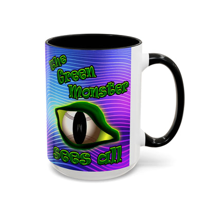 green monster - Accent Mug (purple wave)