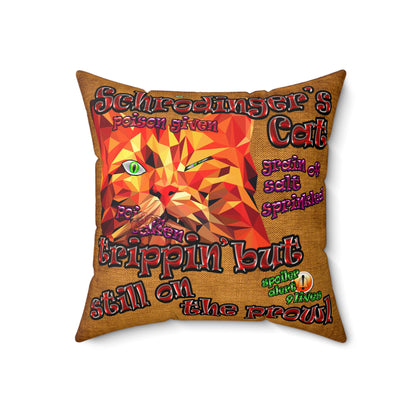 schrodinger's cat - Faux Suede Square Pillow - (dichromatic brown papyrus)