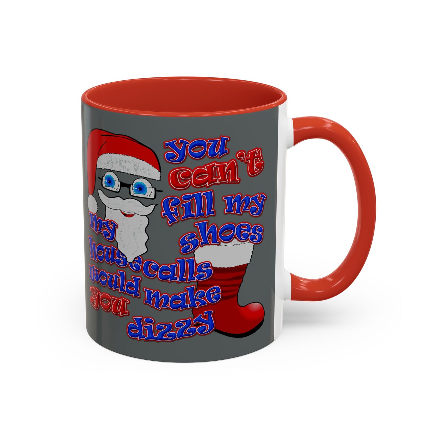santa's shoes - Accent Mug (dark grey)