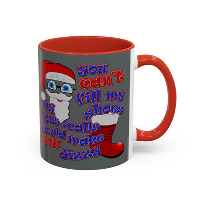 santa's shoes - Accent Mug (dark grey)