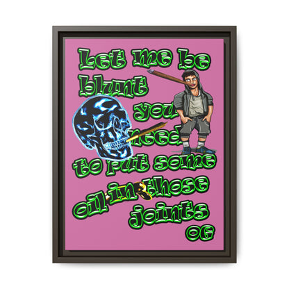 og - framed canvas art (light pink)