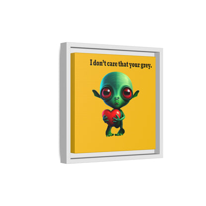 I don't care that your grey - framed canvas art (yellow)