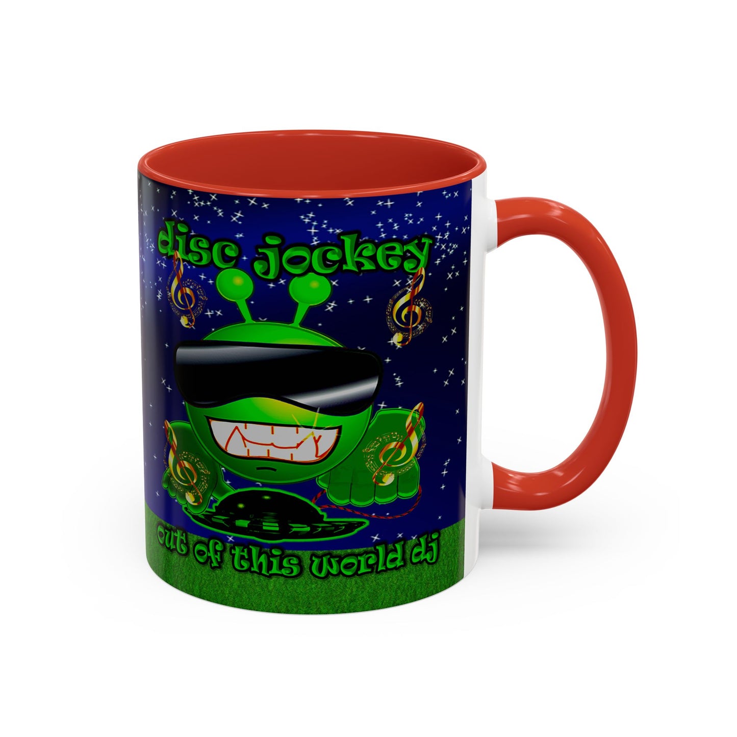disc jockey - Accent Mug ('snoops' background)