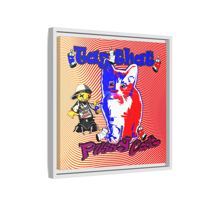 tag that - framed canvas art (yellow-orange wave)